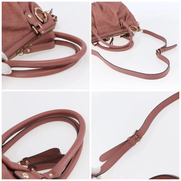 GUCCI GG Canvas Guccissima Hand Bag Leather 2way Pink Gold 247902 Auth 145986 - Picture 16 of 16